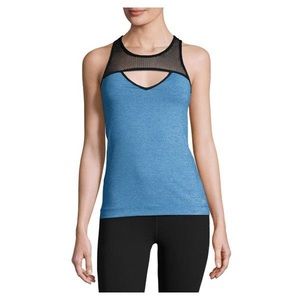 Lorna Jane Mesh Black Blue Tank XS